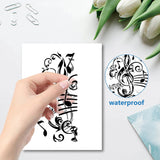 Craspire PVC Wall Sticker, Rectangle Shape, for Window or Stairway Home Decoration, Music Note Pattern, 190x140mm