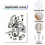 Craspire PVC Wall Sticker, Rectangle Shape, for Window or Stairway Home Decoration, Music Note Pattern, 190x140mm