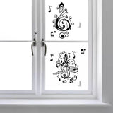 Craspire PVC Wall Sticker, Rectangle Shape, for Window or Stairway Home Decoration, Music Note Pattern, 190x140mm