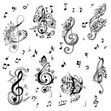 Craspire PVC Wall Sticker, Rectangle Shape, for Window or Stairway Home Decoration, Music Note Pattern, 190x140mm