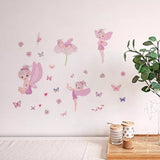 Craspire 16 Sheets 8 Styles Waterproof PVC Wall Stickers, Rectangle Shape, for Window or Stairway Home Decoration, Angel & Fairy Pattern, 200x145mm, about 2 sheets/style