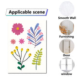 Craspire 16 Sheets 8 Styles Waterproof PVC Wall Stickers, Rectangle Shape, for Window or Stairway Home Decoration, Floral Pattern, 200x145mm, about 2 sheets/style