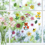 Craspire 16 Sheets 8 Styles Waterproof PVC Wall Stickers, Rectangle Shape, for Window or Stairway Home Decoration, Floral Pattern, 200x145mm, about 2 sheets/style