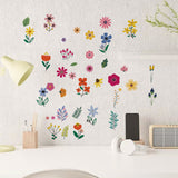 Craspire 16 Sheets 8 Styles Waterproof PVC Wall Stickers, Rectangle Shape, for Window or Stairway Home Decoration, Floral Pattern, 200x145mm, about 2 sheets/style