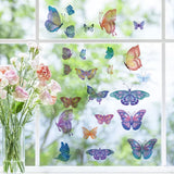 Craspire 16 Sheets 8 Styles Waterproof PVC Wall Stickers, Rectangle Shape, for Window or Stairway Home Decoration, Butterfly Farm, 200x145mm, about 2 sheets/style