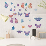 Craspire 16 Sheets 8 Styles Waterproof PVC Wall Stickers, Rectangle Shape, for Window or Stairway Home Decoration, Butterfly Farm, 200x145mm, about 2 sheets/style