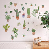 Craspire 16 Sheets 8 Styles Waterproof PVC Wall Stickers, Rectangle Shape, for Window or Stairway Home Decoration, Cactus Pattern, 200x145mm, about 2 sheets/style