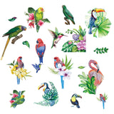 Craspire 16 Sheets 8 Styles Waterproof PVC Wall Stickers, Rectangle Shape, for Window or Stairway Home Decoration, Bird Pattern, 200x145mm, about 2 sheets/style