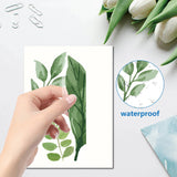 Craspire 16 Sheets 8 Styles Waterproof PVC Wall Stickers, Rectangle Shape, for Window or Stairway Home Decoration, Leaf Pattern, 200x145mm, about 2 sheets/style