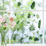 Craspire 16 Sheets 8 Styles Waterproof PVC Wall Stickers, Rectangle Shape, for Window or Stairway Home Decoration, Leaf Pattern, 200x145mm, about 2 sheets/style