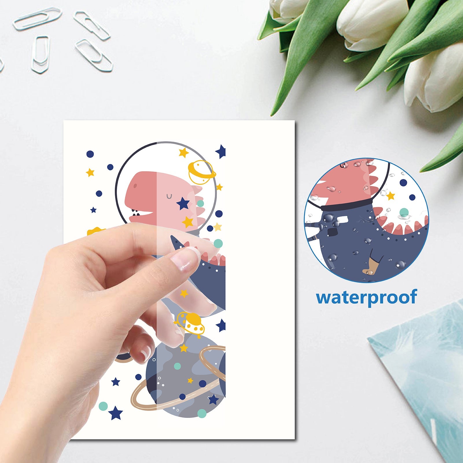 Craspire 3 Sheets 3 Styles PVC Waterproof Decorative Stickers