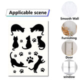 Craspire 16 Sheets 8 Styles PVC Waterproof Wall Stickers, Self-Adhesive Decals, for Window or Stairway Home Decoration, Rectangle, Cat Pattern, 200x145mm, about 2 sheets/style