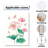 Craspire 16 Sheets 8 Styles PVC Waterproof Wall Stickers, Self-Adhesive Decals, for Window or Stairway Home Decoration, Rectangle, Lotus Pattern, 200x145mm, about 2 sheets/style