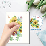 Craspire 8 Sheets 8 Styles PVC Waterproof Wall Stickers, Self-Adhesive Decals, for Window or Stairway Home Decoration, Rectangle, Sunflower Pattern, 200x145mm, about 1 sheets/style