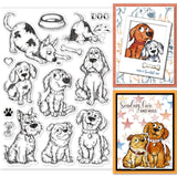 Craspire PVC Stamps, for DIY Scrapbooking, Photo Album Decorative, Cards Making, Stamp Sheets, Film Frame, Dog Pattern, 21x14.8x0.3cm