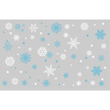 Craspire PVC Wall Decorative Stickers, Waterproof Decals for Home Living Room Bedroom Wall Decoration, White & Sky Blue, Snowflake Pattern, 350x570mm