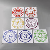 Craspire Mandala PVC Self-Adhesive Wall Stickers, 7 Chakra Yoga Waterproof Removable Floor Decals for Kitchen, Wall, Stairs Decoration, Mixed Color, 190x188x0.1mm, 7pcs/set