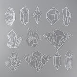 Craspire 12Pcs Colorful Suncatcher Rainbow Prism Electrostatic Glass Stickers, Diamond Waterproof Laser PVC Window Static Decals, Clear AB, 118~133x50~183x0.2mm