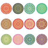 Craspire Paper Self Adhesive Gold Foil Embossed Stickers, Colorful Round Dot Decals for Seal Decoration, DIY ScrapbookScrapbook, Flower Pattern, 50x50mm, 12pcs/sheet, 10 sheets/set