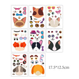 Craspire 48 Sheets 8 Styles Paper Make a Face Stickers, Make Your Own Self Adhesive Funny Decals, for Kid Art Craft, Animal Pattern, 175x125mm, 6 sheets/style