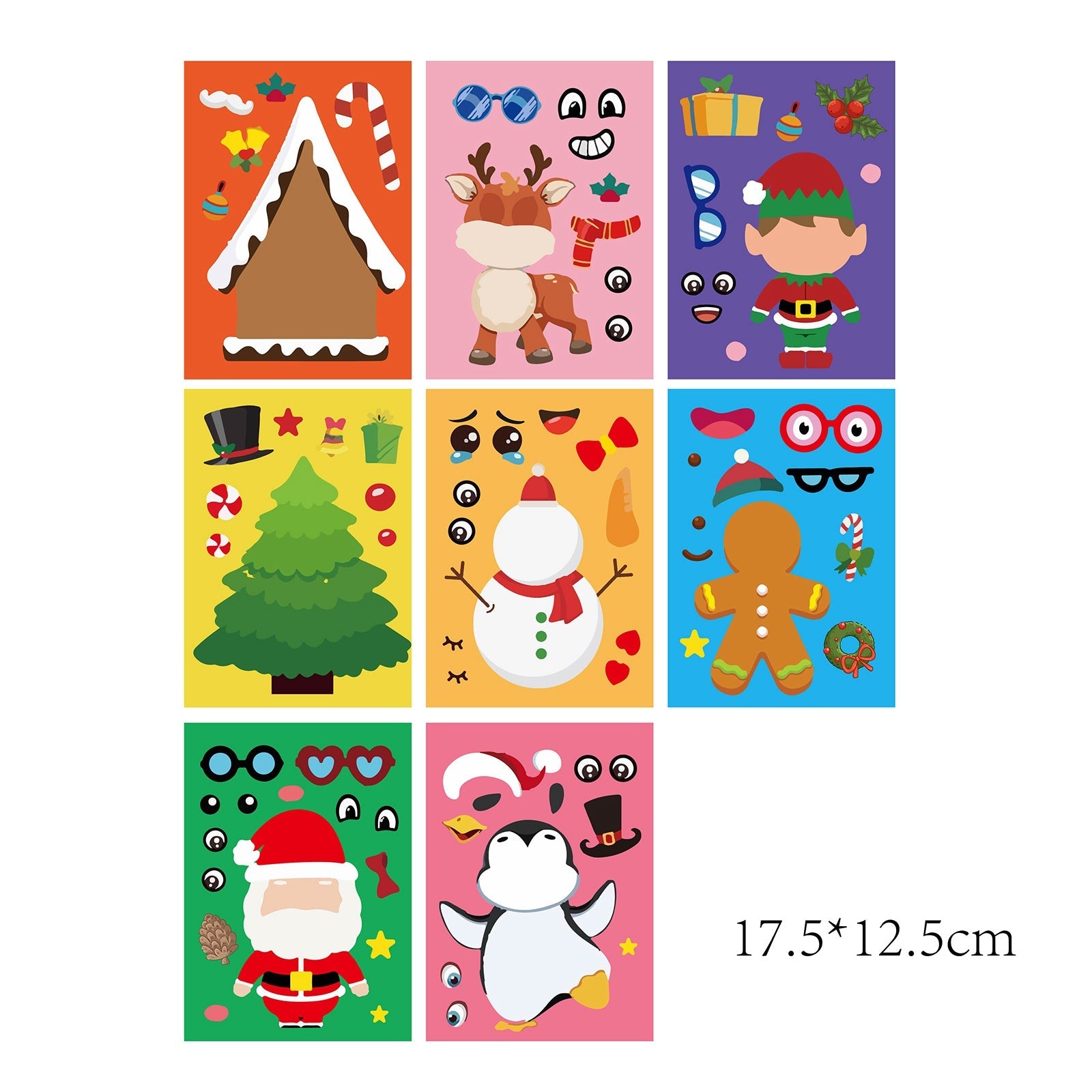 Craspire 48 Sheets 8 Styles Christmas Paper Make a Face Stickers, Make Your  Own Self Adhesive Funny Decals, for Kid Art Craft, Christmas Themed