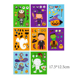 Craspire 48 Sheets 8 Styles Halloween Paper Make a Face Stickers, Make Your Own Self Adhesive Funny Decals, for Kid Art Craft, Halloween Themed Pattern, 175x125mm, 6 sheets/style