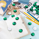 Craspire 50Pcs Self-Adhesive Acrylic Rhinestone Stickers, for DIY Decoration and Crafts, Faceted, Half Round, Green, 25x6mm