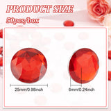 Craspire 50Pcs Self-Adhesive Acrylic Rhinestone Stickers, for DIY Decoration and Crafts, Faceted, Half Round, Red, 25x6mm