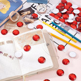 Craspire 50Pcs Self-Adhesive Acrylic Rhinestone Stickers, for DIY Decoration and Crafts, Faceted, Half Round, Red, 25x6mm