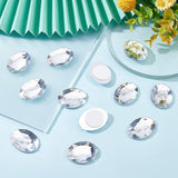 Craspire 30pcs Self-Adhesive Acrylic Rhinestone Stickers, for DIY Decoration and Crafts, Faceted, Oval, Clear, 40x30x6.5mm