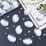 Craspire 30pcs Self-Adhesive Acrylic Rhinestone Stickers, for DIY Decoration and Crafts, Faceted, Oval, Clear, 40x30x6.5mm