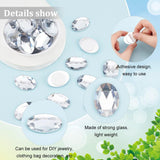 Craspire 30pcs Self-Adhesive Acrylic Rhinestone Stickers, for DIY Decoration and Crafts, Faceted, Oval, Clear, 40x30x6.5mm