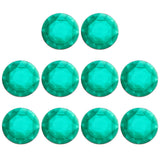 Craspire 10Pcs Self-Adhesive Acrylic Rhinestone Stickers, for DIY Decoration and Crafts, Faceted, Half Round, Green, 51.5x7.5mm