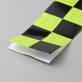 Craspire Waterproof PVC Reflective Warning Stickers, Safety Sign Caution Tartan Decals for Vehicle, Yellow Green, 50x0.3mm, about 25m/roll