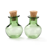 10 pcs Round Glass Cork Bottles Ornament, Glass Empty Wishing Bottles, DIY Vials for Pendant Decorations, Medium Sea Green, 1.8x2.1cm