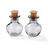 10 pcs Round Glass Cork Bottles Ornament, Glass Empty Wishing Bottles, DIY Vials for Pendant Decorations, Gainsboro, 1.8x2.1cm