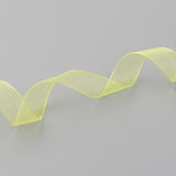 1 Group Sheer Organza Ribbon, Wide Ribbon for Wedding Decorative, Green Yellow, 3/4 inch(20mm), 25yards(22.86m)