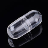 300 pcs Openable Plastic Bead Containers, Capsule Shaped Container, Clear, 24x10.5mm, Inner Diameter: 8.5mm, Capacity: 1ml(0.03 fl. oz)