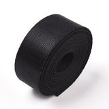 1 Roll Braided Nylon Ribbons, Black, 1/4 inch(6mm), about 20yards/roll(18.288m/roll)