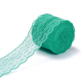 5 Roll Polyester Lace Trim, Lace Ribbon For Sewing Decoration, Sea Green, 45mm, about 1- 3/4 inch(45mm) wide, about 10.93 yards (10m)/roll