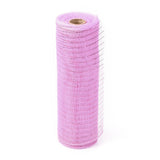 2 Roll Deco Mesh Ribbons, Tulle Fabric, with Metallic Silk, for Christmas Party Decoration, Skirts Decoration Making, Pink, 10-1/4 inch(260mm), 10 yards/roll(91.44m/roll)