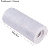 2 Roll 50 Yards 6 Inch Glitter Tulle Silver Fabric Spools for Decoration Bows, Skirt Sewing, Wedding Party Ribbon, 25 Yards Per Roll