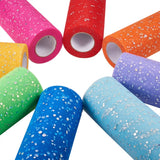 2 Roll Glitter Sequin Deco Mesh Ribbons, Tulle Fabric, Tulle Roll Spool Fabric For Skirt Making, Yellow, 6 inch(15cm), about 25yards/roll(22.86m/roll)