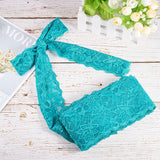 20 Yard Elastic Lace Trim, Lace Ribbon For Sewing Decoration, Light Sea Green, 80mm