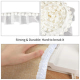 1 Set 5 Yards 2 Style Polyester Ribbon, with Resin for Jewelry Making, White, about 4.6~5 yards/style