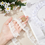 1 Set 5 Yards 2 Style Polyester Ribbon, with Resin for Jewelry Making, White, about 4.6~5 yards/style