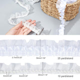 1 Set 5 Yards 2 Style Polyester Ribbon, with Resin for Jewelry Making, White, about 4.6~5 yards/style