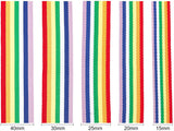 25m Rainbow Ribbon Grosgrain Stripe Double Face Polyester Ribbon 5 Sizes 15/20/25/30/40mm for Crafts DIY Sewing Accessories Gift Boxes Wrapping Wedding Party Birthday Festival Decoration