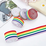 25m Rainbow Ribbon Grosgrain Stripe Double Face Polyester Ribbon 5 Sizes 15/20/25/30/40mm for Crafts DIY Sewing Accessories Gift Boxes Wrapping Wedding Party Birthday Festival Decoration