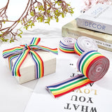 25m Rainbow Ribbon Grosgrain Stripe Double Face Polyester Ribbon 5 Sizes 15/20/25/30/40mm for Crafts DIY Sewing Accessories Gift Boxes Wrapping Wedding Party Birthday Festival Decoration